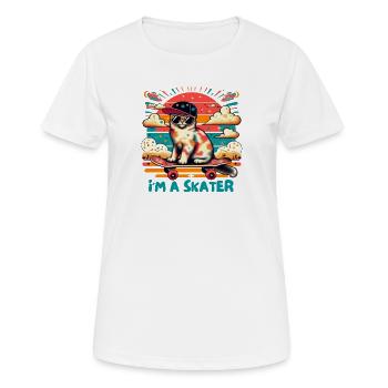 Ich bin ein Skater - Frauen T-Shirt atmungsaktiv - Weiß - Vorne - AI Model Female 172 dark (172cm)