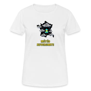 Météo Auvergnate - T-shirt respirant Femme - blanc - Devant - AI Model Female 172 dark (172cm)