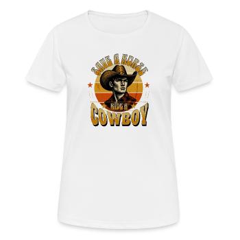 coeur de cow-boy sang design rétro - T-shirt respirant Femme - blanc - Devant - AI Model Female 172 dark (172cm)