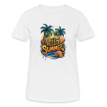 Summer Tropical Vibe Print - Women's Breathable T-Shirt - white - Front - AI Model Female 172 dark (172cm)