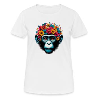 Singe - T-shirt respirant Femme - blanc - Devant - AI Model Female 172 dark (172cm)