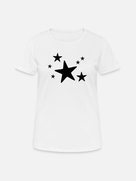 Sternengruppe einfarbig - Frauen T-Shirt atmungsaktiv - Weiß