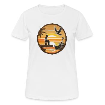 Karibik Landschaft - Frauen T-Shirt atmungsaktiv - Weiß - Vorne - AI Model Female 172 dark (172cm)