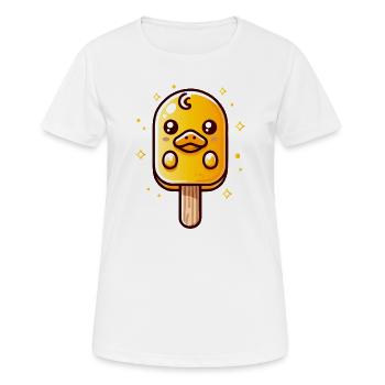 Motif de glace mignon poussin pour l’été - T-shirt respirant Femme - blanc - Devant - AI Model Female 172 dark (172cm)