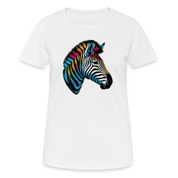 Zebra - Frauen T-Shirt atmungsaktiv - Weiß - Vorne - AI Model Female 172 dark (172cm)