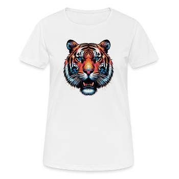 Tiger - Frauen T-Shirt atmungsaktiv - Weiß - Vorne - AI Model Female 172 dark (172cm)