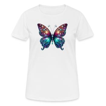 Papillon Diamant Diamants Cristaux Cristal - T-shirt respirant Femme - blanc - Devant - AI Model Female 172 dark (172cm)