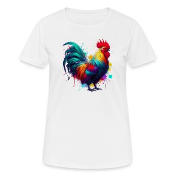 Rooster Hen - Women's Breathable T-Shirt - white - Front - AI Model Female 172 dark (172cm)