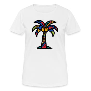 Palm tree - Women's Breathable T-Shirt - white - Front - AI Model Female 172 dark (172cm)