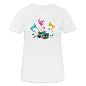 Boombox Neon Dancing Silhouettes - Women's Breathable T-Shirt - white - Front - AI Model Female 172 dark (172cm)