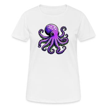 Krake - Frauen T-Shirt atmungsaktiv - Weiß - Vorne - AI Model Female 172 dark (172cm)