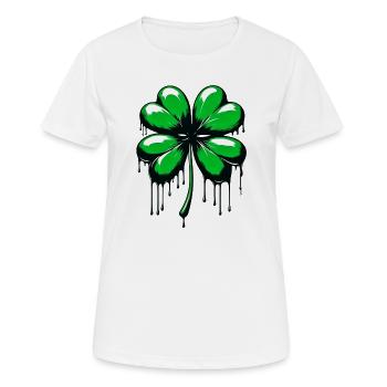 Trèfle à quatre feuilles - T-shirt respirant Femme - blanc - Devant - AI Model Female 172 dark (172cm)