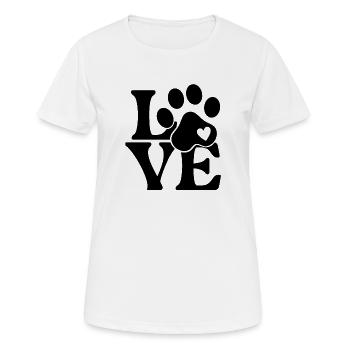 Amour pour les chiens Empreinte de patte - T-shirt respirant Femme - blanc - Devant - AI Model Female 172 dark (172cm)