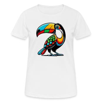 Harlequin toucan - Women's Breathable T-Shirt - white - Front - AI Model Female 172 dark (172cm)
