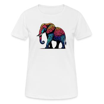Éléphant - T-shirt respirant Femme - blanc - Devant - AI Model Female 172 dark (172cm)