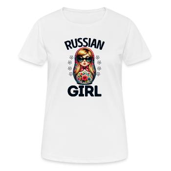 Fille russe ! Russie Matriochka Russe pour - T-shirt respirant Femme - blanc - Devant - AI Model Female 172 dark (172cm)
