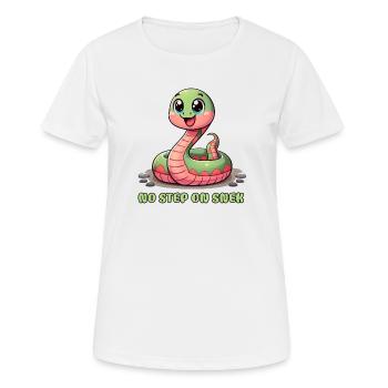 No Step on Snek : un signe d’avertissement hilarant - T-shirt respirant Femme - blanc - Devant - AI Model Female 172 dark (172cm)