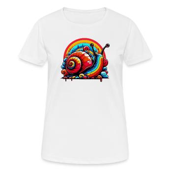 Schnecke - Frauen T-Shirt atmungsaktiv - Weiß - Vorne - AI Model Female 172 dark (172cm)