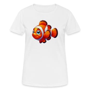 Poisson-clown - T-shirt respirant Femme - blanc - Devant - AI Model Female 172 dark (172cm)
