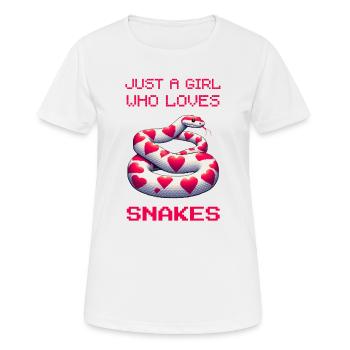 Nur ein Mädchen, das Schlangen liebt - Frauen T-Shirt atmungsaktiv - Weiß - Vorne - AI Model Female 172 dark (172cm)