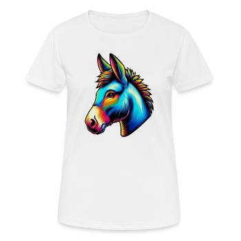 Âne âne tétine mule - T-shirt respirant Femme - blanc - Devant - AI Model Female 172 dark (172cm)