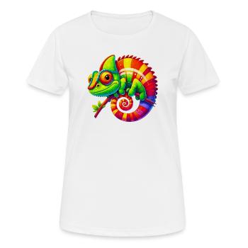 Caméléon - T-shirt respirant Femme - blanc - Devant - AI Model Female 172 dark (172cm)