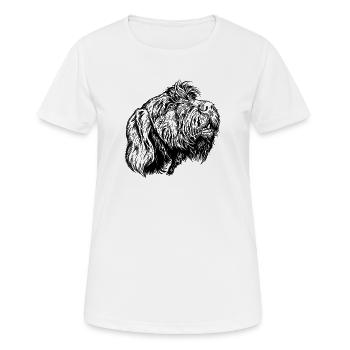 Pudelpointer joins in the conversation - Women's Breathable T-Shirt - white - Front - AI Model Female 172 dark (172cm)