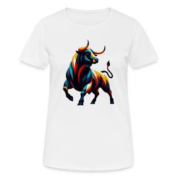 Stier - Frauen T-Shirt atmungsaktiv - Weiß - Vorne - AI Model Female 172 dark (172cm)