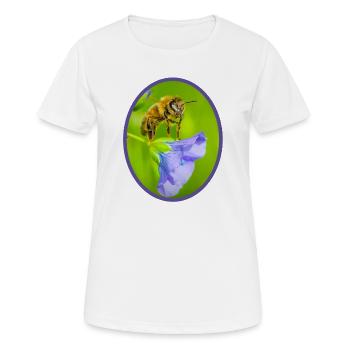 Abeille sur fleur violette - ovale - T-shirt respirant Femme - blanc - Devant - AI Model Female 172 dark (172cm)