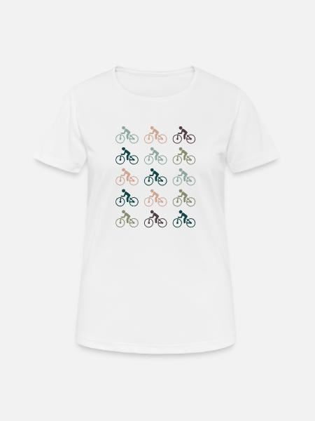 Fahrrad - Frauen T-Shirt atmungsaktiv - Weiß