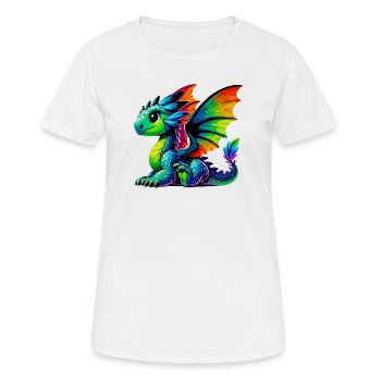 Drache - Frauen T-Shirt atmungsaktiv - Weiß - Vorne - AI Model Female 172 dark (172cm)