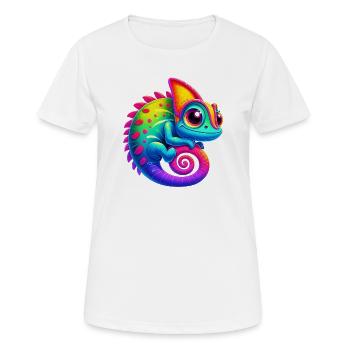Caméléon - T-shirt respirant Femme - blanc - Devant - AI Model Female 172 dark (172cm)