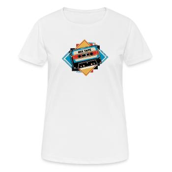 Mix Tape Vintage Graphique - T-shirt respirant Femme - blanc - Devant - AI Model Female 172 dark (172cm)