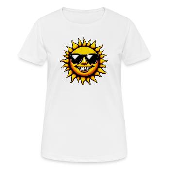 Sun with Sunglasses - Women's Breathable T-Shirt - white - Front - AI Model Female 172 dark (172cm)