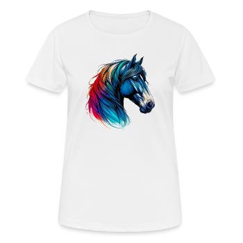 Cheval - T-shirt respirant Femme - blanc - Devant - AI Model Female 172 dark (172cm)