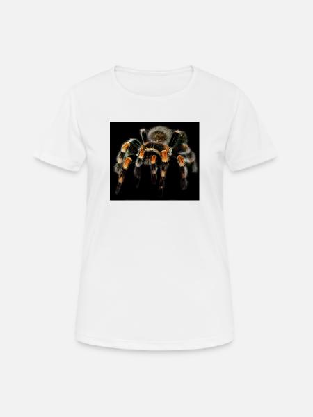 Arachnophobie: Rotknievogelspinne, Spinnen-Furcht - Frauen T-Shirt atmungsaktiv - Weiß