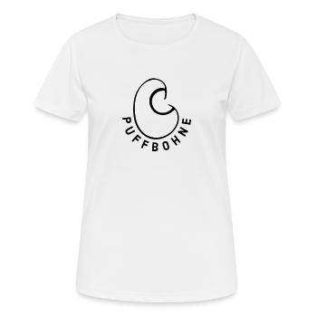 Puffbohne Erfurt - Frauen T-Shirt atmungsaktiv - Weiß - Vorne - AI Model Female 172 dark (172cm)