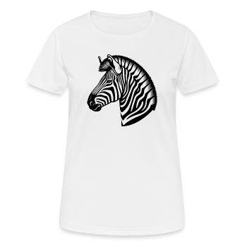 Zebra - Frauen T-Shirt atmungsaktiv - Weiß - Vorne - AI Model Female 172 dark (172cm)