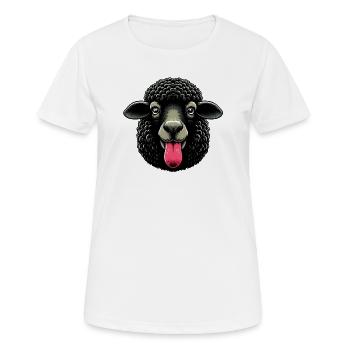 Famille rebelle, le mouton noir fait la langue - T-shirt respirant Femme - blanc - Devant - AI Model Female 172 dark (172cm)