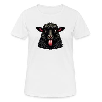 Famille rebelle, le mouton noir fait la langue - T-shirt respirant Femme - blanc - Devant - AI Model Female 172 dark (172cm)