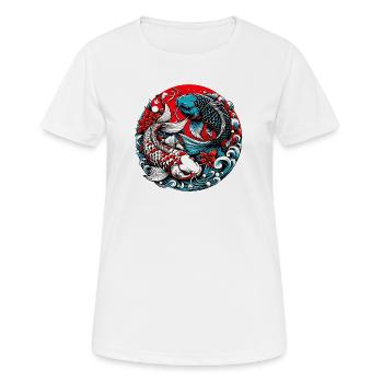 Koi-Karpfen - Frauen T-Shirt atmungsaktiv - Weiß - Vorne - AI Model Female 172 dark (172cm)