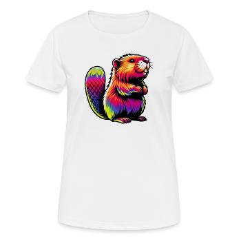 Bieber - Frauen T-Shirt atmungsaktiv - Weiß - Vorne - AI Model Female 172 dark (172cm)