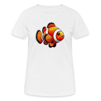 Poisson-clown - T-shirt respirant Femme - blanc - Devant - AI Model Female 172 dark (172cm)