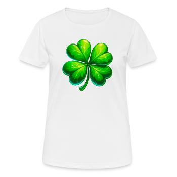 Trèfle à quatre feuilles - T-shirt respirant Femme - blanc - Devant - AI Model Female 172 dark (172cm)
