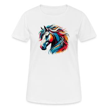 Cheval - T-shirt respirant Femme - blanc - Devant - AI Model Female 172 dark (172cm)