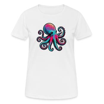 Pieuvre - T-shirt respirant Femme - blanc - Devant - AI Model Female 172 dark (172cm)