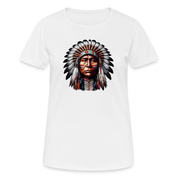 Amerikanischer Indianer Amerikaner - Frauen T-Shirt atmungsaktiv - Weiß - Vorne - AI Model Female 172 dark (172cm)