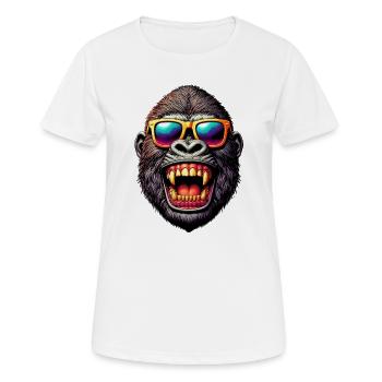 Gorilla - Frauen T-Shirt atmungsaktiv - Weiß - Vorne - AI Model Female 172 dark (172cm)