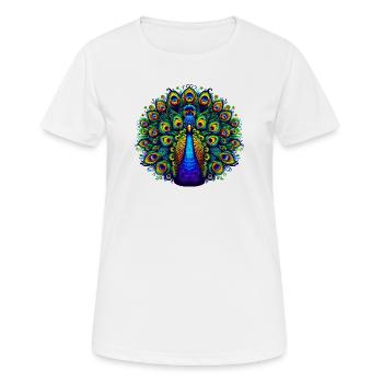 Pfau - Frauen T-Shirt atmungsaktiv - Weiß - Vorne - AI Model Female 172 dark (172cm)