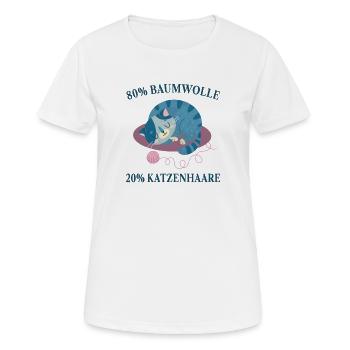 Chats, Poils de chat, Amoureux des chats, - T-shirt respirant Femme - blanc - Devant - AI Model Female 172 dark (172cm)